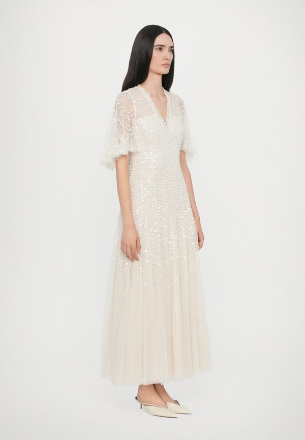 DAPPLED SEQUIN CAPE ANKLE GOWN - Occasion wear - cream2