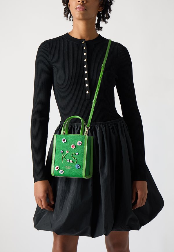 MANHATTAN FLORAL APPLIQUE MINI TOTE - Handbag