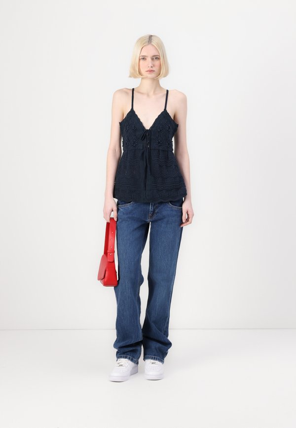 Crochet-Style Tie-Front Sweater Tank - Top2