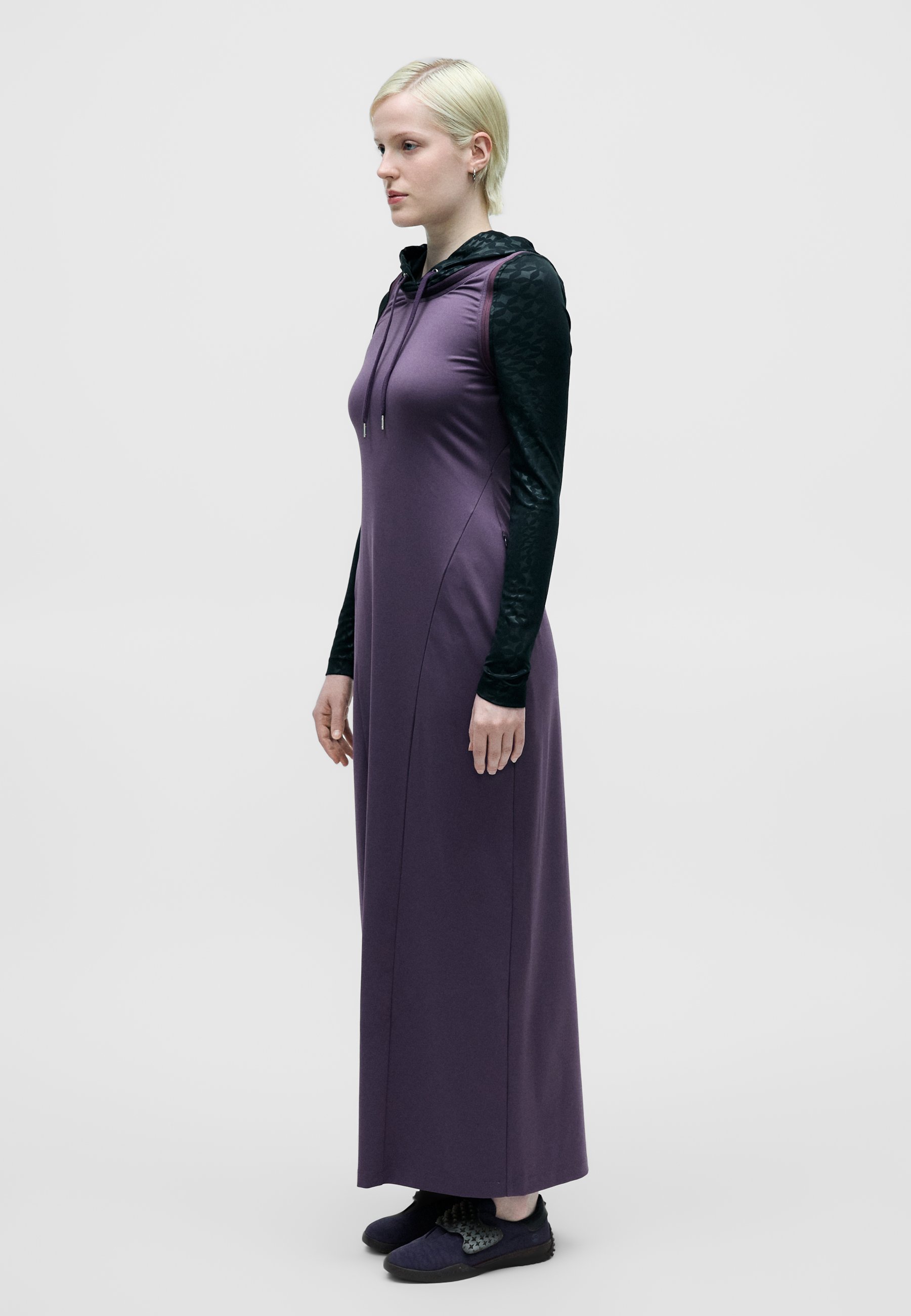 women's long sleeve maxi dresses Black Full Sleeves Lace Fit and Flare Maxi Dress for Women