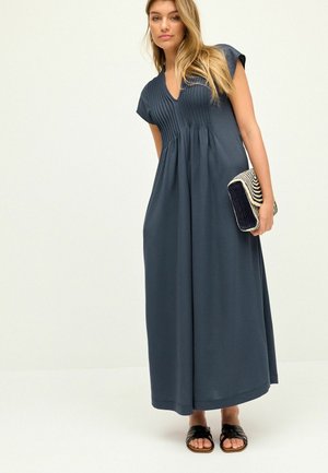 SHORT SLEEVE PINTUCK- REGULAR FIT - Maxi-jurk - navy blue