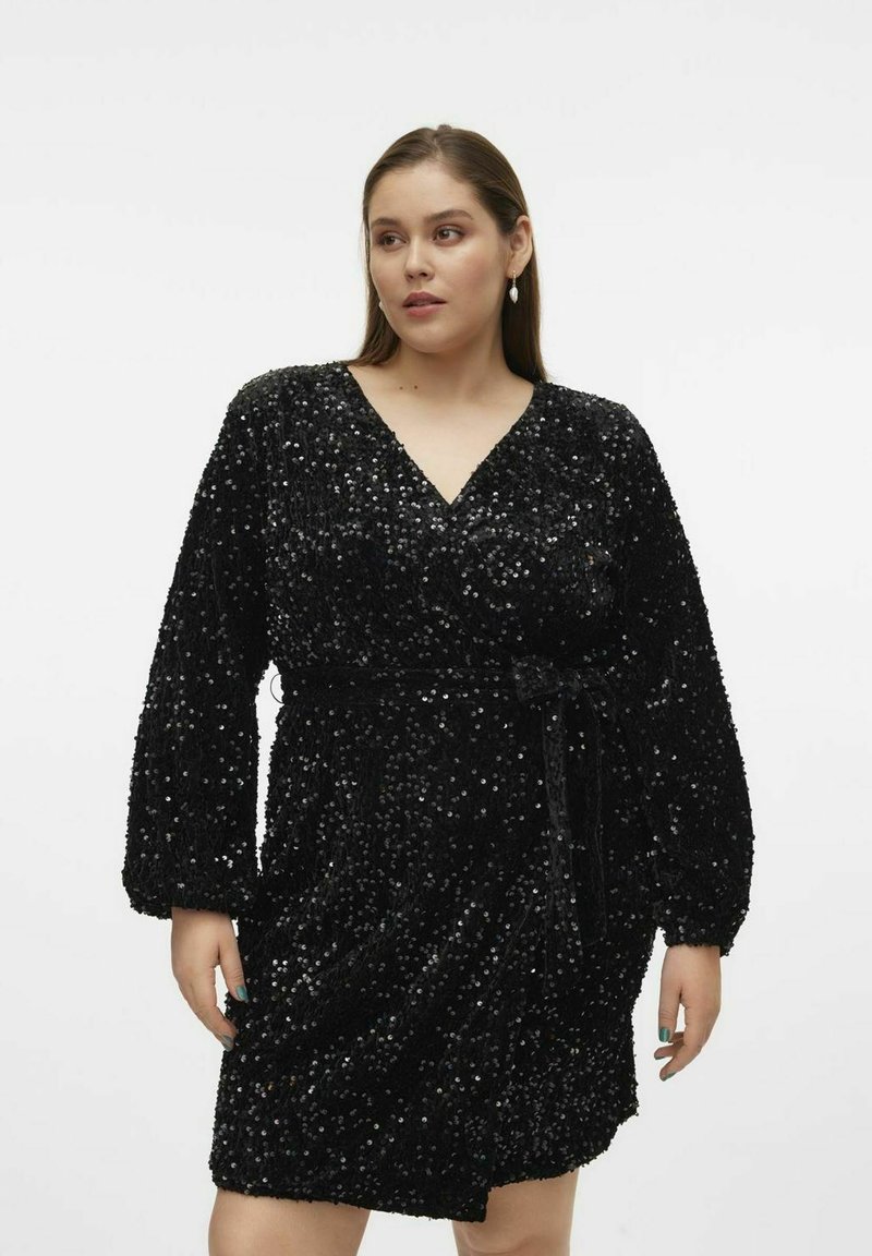 Vero Moda Curve VMCBELLA KURZES - Cocktailklänning - black
