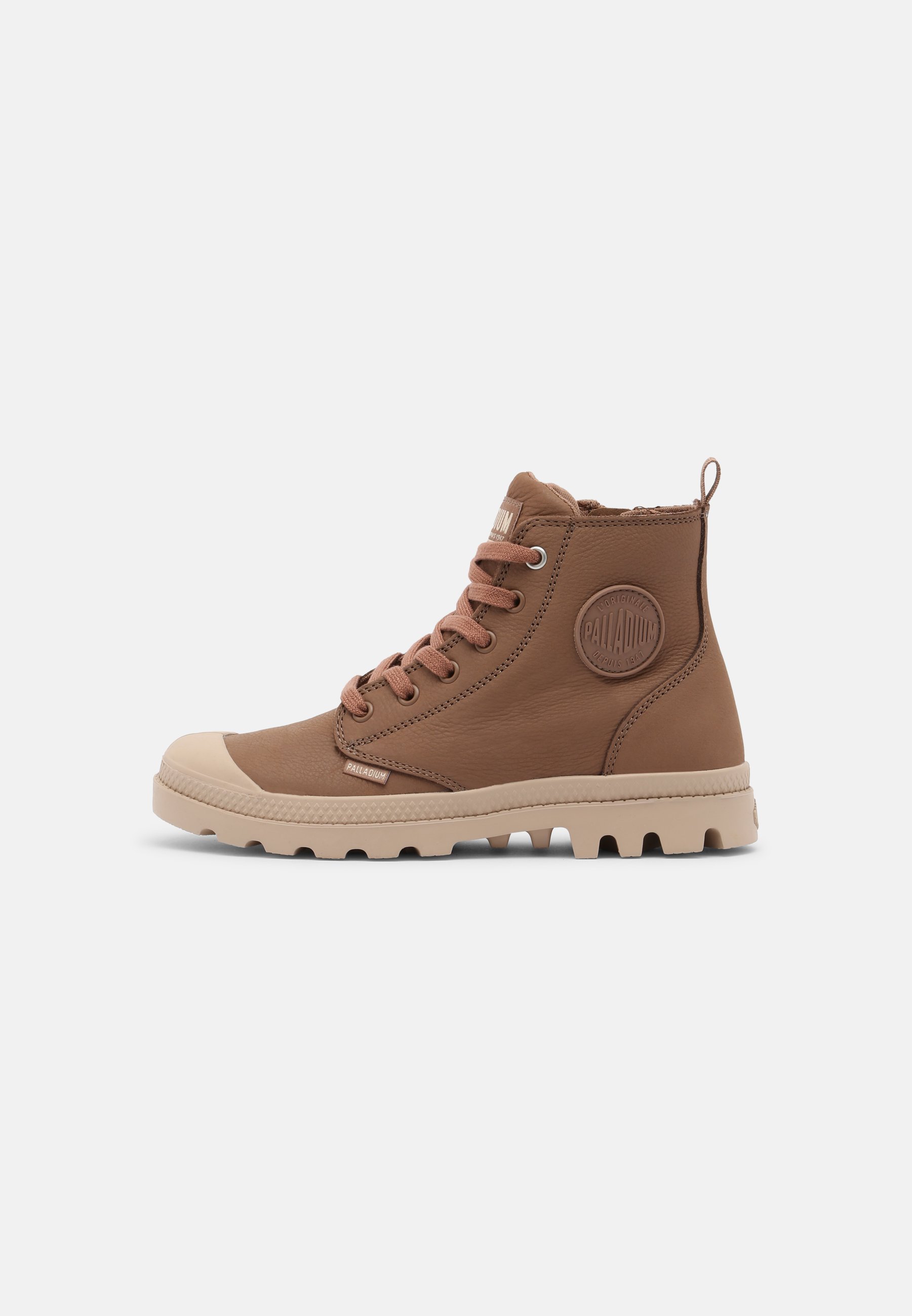 Chaussures Boots Palladium femme Hi Zip Nubuck taille Marron Lacets