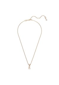 Guldhalsband med en liten dekorativ berlock som har klara ädelstenar i en geometrisk design. Justerbar längd med lås.