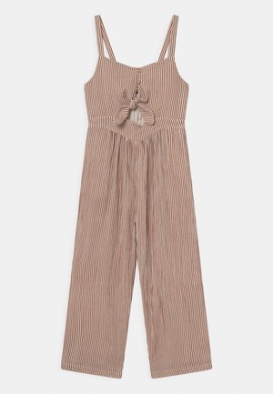 PRINTED STRIPED ALL IN ONE - Jumpsuit - light brown/off-white