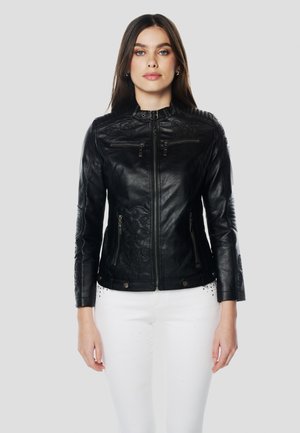Chaqueta de cuero sintético - black
