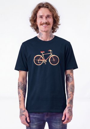 watapparel, RED BIKE - Print T-shirt - french navy