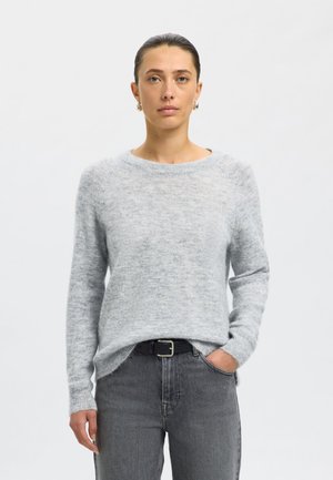 Selected Femme LULU O-NECK - Maglione - light grey melange