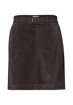 Street One, KNIELAGER CORDROCK MIT SCHNALLENDETAIL - Minijupe - black coffee