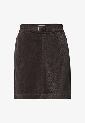 Street One, KNIELAGER CORDROCK MIT SCHNALLENDETAIL - Minijupe - black coffee