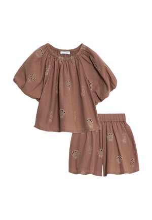 EMBROIDERED BOTTOM OUTFIT SET - Shorts - bronze