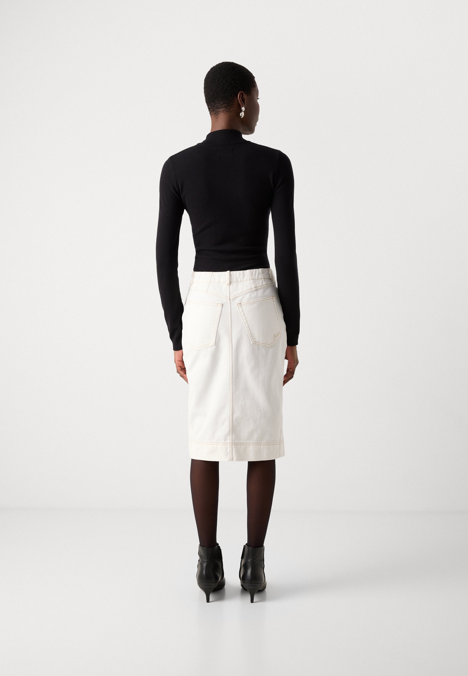 BOSS VARLINA - Denim skirt - open white/white - Zalando.co.uk