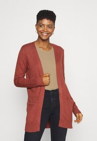 VILA VIRIL OPEN CARDIGAN - Casaco de malha - burnt henna melange