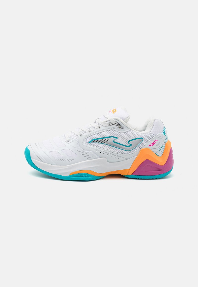 Joma SET LADY Clay court tennis shoes white/orange/turquoise/white