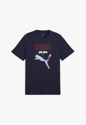 Puma, GRAPHICS CYBER PUMA T-SHIRT - T-shirt con stampa - navy