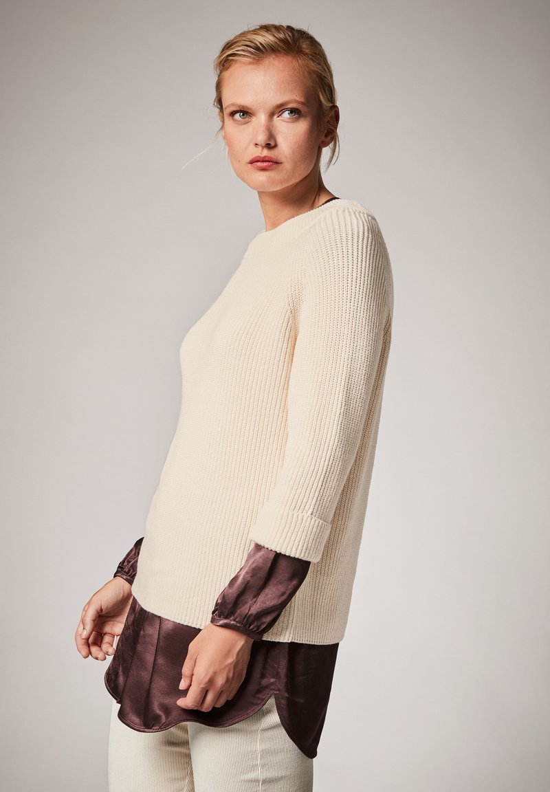 Damen Strickjacken | comma Strickpullover cream/offwhite - KZ72654 Damen Strickjacken | comma Strickpullover cream/offwhite - KZ72654