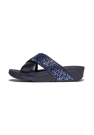 LULU CRYSTAL-MIX CROSS - Muiltjes met hak - midnight navy