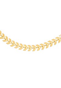 Collier en or présentant un motif zigzag répété, avec des maillons plats et texturés reliés dans un design flexible.