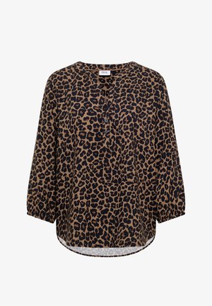 Cecil, 3/4-ARM TUNIKA MIT SPLIT NECK UND LEO-MUSTER - Blouse - creamy mocha