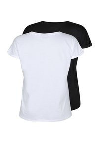 Zizzi 2-PACK SHORT SLEEVED - Paprasti marškinėliai - bright white   black