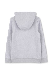 Γκρίζα φούτερ με κουκούλα και μαλακή υφή, διαθέτει τσέπη καγκουρό, ριμπ μανσέτες και στρίφωμα, σχεδιασμένο για άνεση και ζεστασιά.