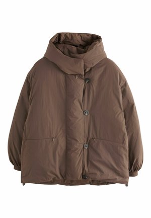 REGULAR FIT - BUBBLE HEM WITH HOOD  - Wintermantel - chocolate brown