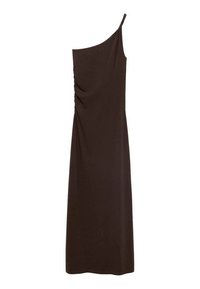 ASYMMETRICAL WITH GATHERED STRAP - Robe longue - brown
