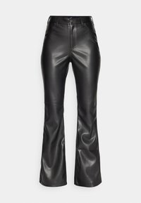 ULTRA HIGH-RISE FLARE PANTS - Bőrnadrágok - BLACK