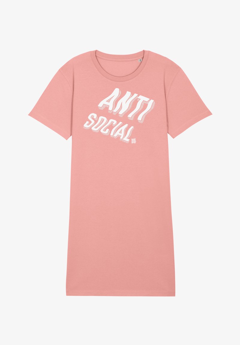 watapparel ANTI SOCIAL - Robe en jersey - canyon pink