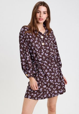 KURZES - Blusenkleid - marron foncé