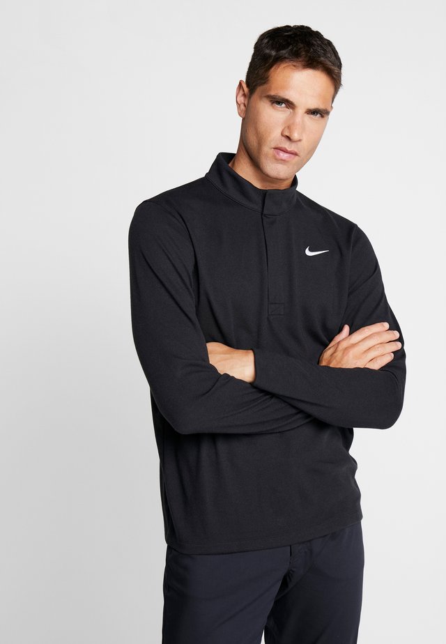 NIKE DRI-FIT VICTORY HERREN-GOLFOBERTEIL MIT HALBREISSVERSCHLUSS - Sportshirt - black/black/white
