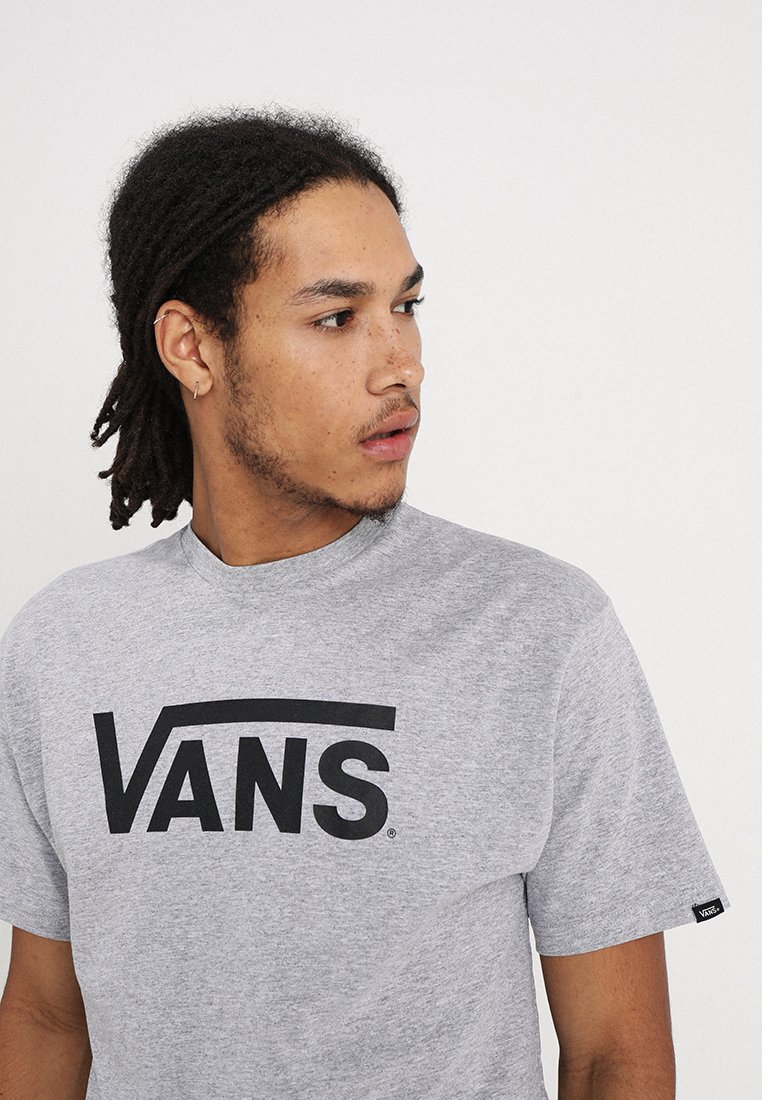 Print T-shirt - athletic heather black 