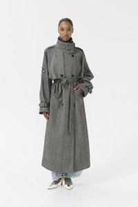 Gestuz AVIC LONG COAT - Trenchcoat - black/grey