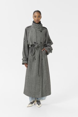 Gestuz AVIC LONG COAT - Trenchcoat - black/grey