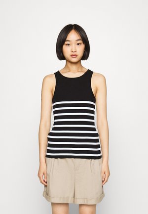 Only - Onlkenya Rib Stripe Tank Top - 4452882 Bright White Black