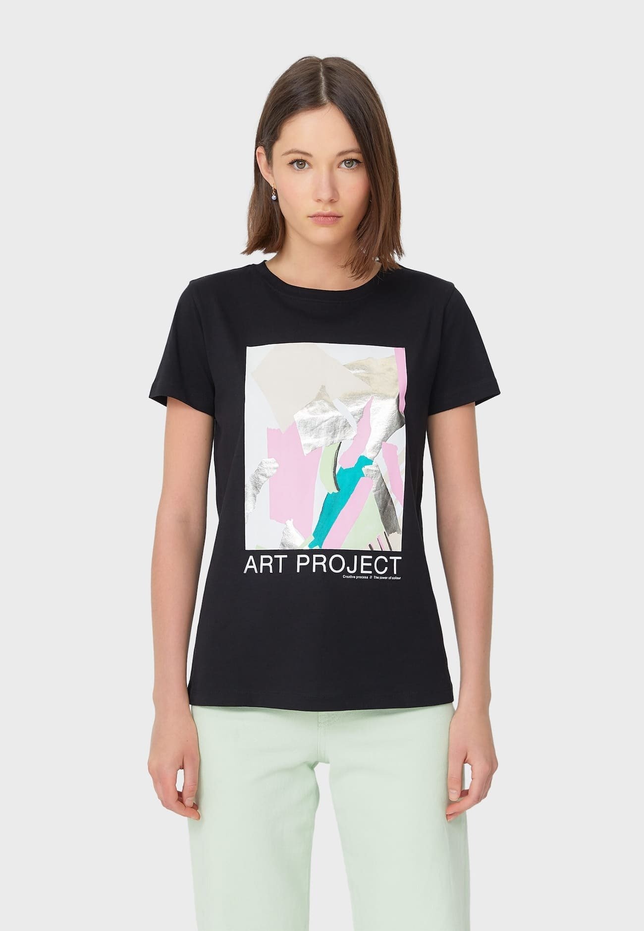 Stradivarius T-shirt con stampa - white/nero - Zalando