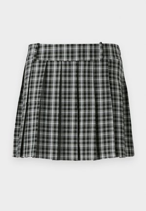 Mustavalkoinen ruudullinen liehukehame, jossa on sileä vyötäröosa ja useita pystysuoria poimuja. Valmistettu kevyestä kankaasta.