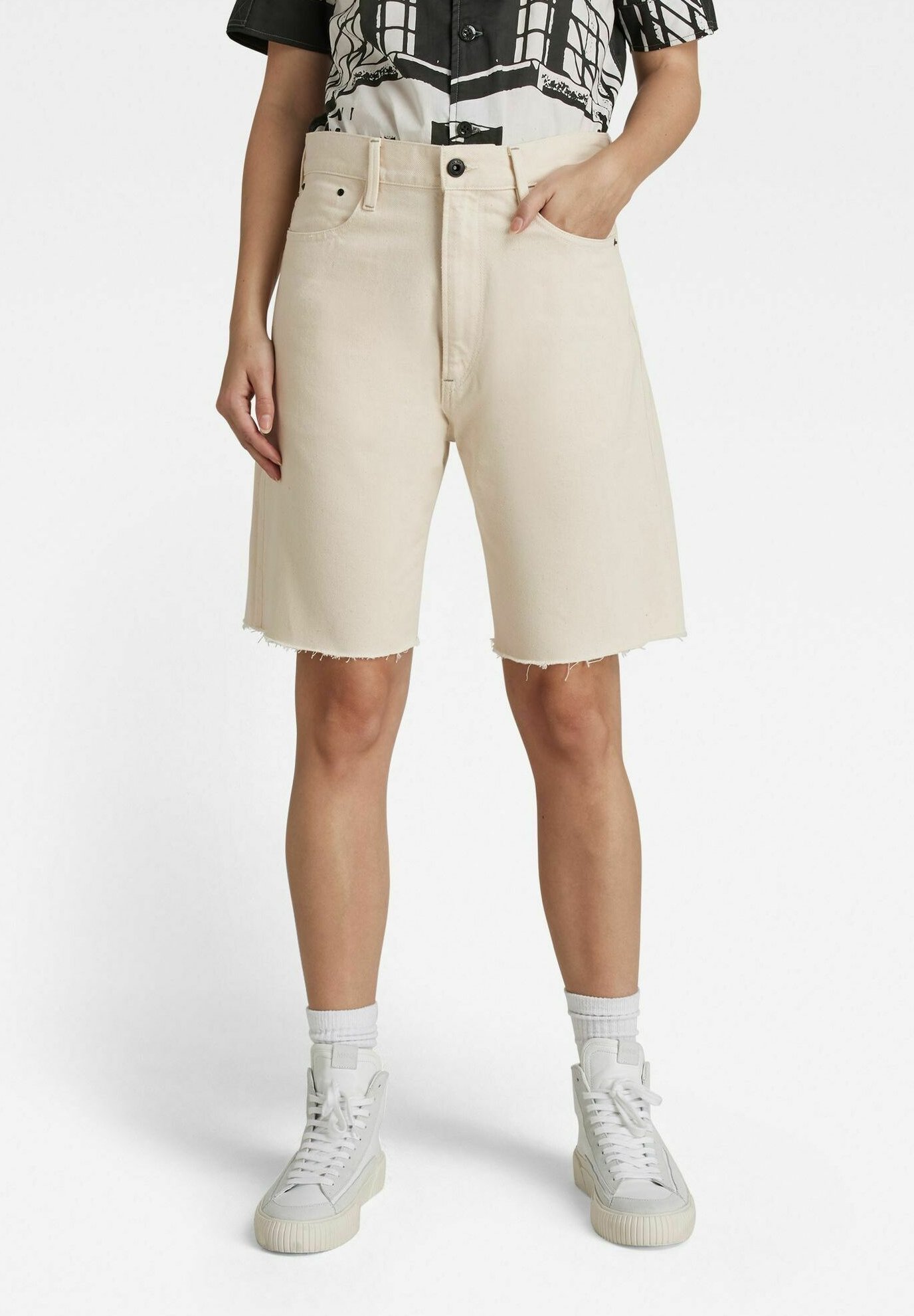 G-Star TYPE BERMUDA - Shorts di jeans - ecru/avorio - Zalando.it