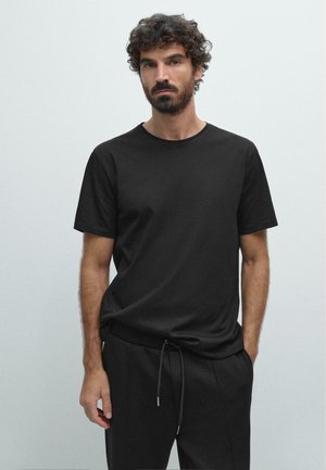 REGULAR FIT WITH CREW NECK  - T-shirt basique - black