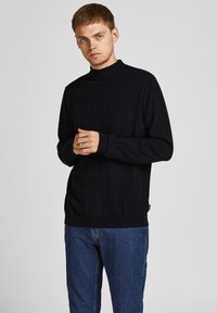 Jack & Jones - EBASIC MOCK NECK - Jumper - black Thumbnail Image 1