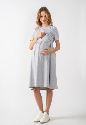 MATERNITY NURSING 2 IN 1 BASIC - Vestito di maglina - grey