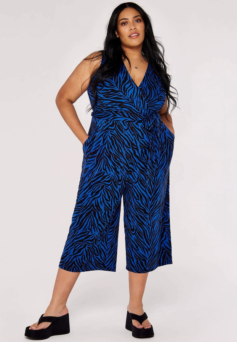 Apricot CURVE ZEBRA PRINT Jumpsuit blue/blau Zalando.de