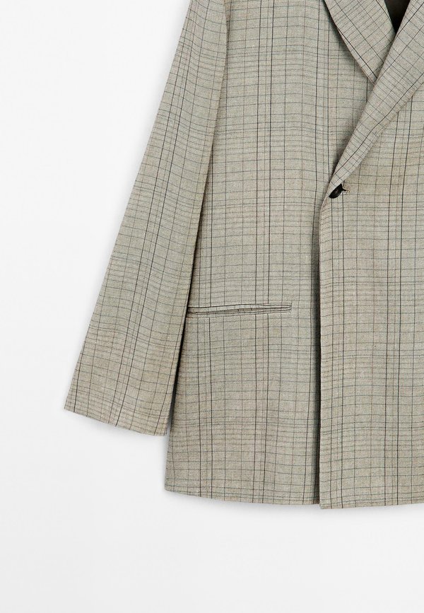 CHECK SHAWL COLLAR  - Blazer - beige3