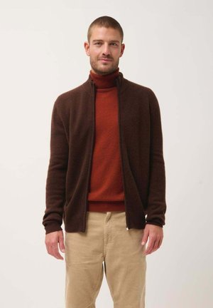 CHARLOTTE WITH TRUCKER COLLAR - Kardigan - coffee