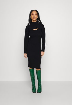 CONVERTIBLE NEW STRAPPY SERENE DRESS - Jumper dress - black/blanco