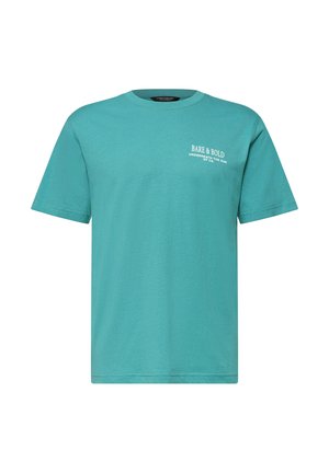 Street One MEN, T-SHIRT WITH ROUND NECK AND BACK PRINT, zielony