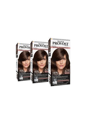 FRANCK PROVOST TINTA CAPELLI COLORE PROFESSIONALE A DOMICILIO VALORIZZA RIFLESSI E BRILLANTEZZA PENNELLO DI PRECISIONE INCLUSO - 3 PACK - Tinte capelli - castano cioccolato