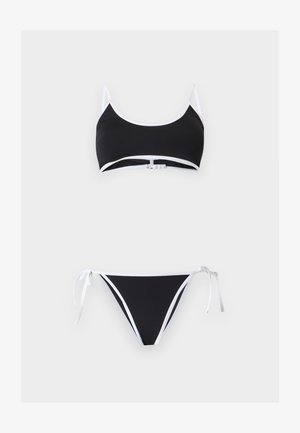 ONLY, ONLMARSEILLE SCOOP NECK TIE SET - Bikini - jet black/cloud dancer