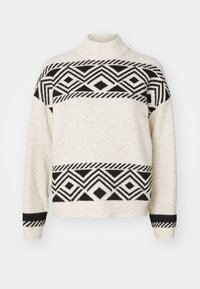 ONLVICTORIA - Svetr - pumice stone/black jacquard