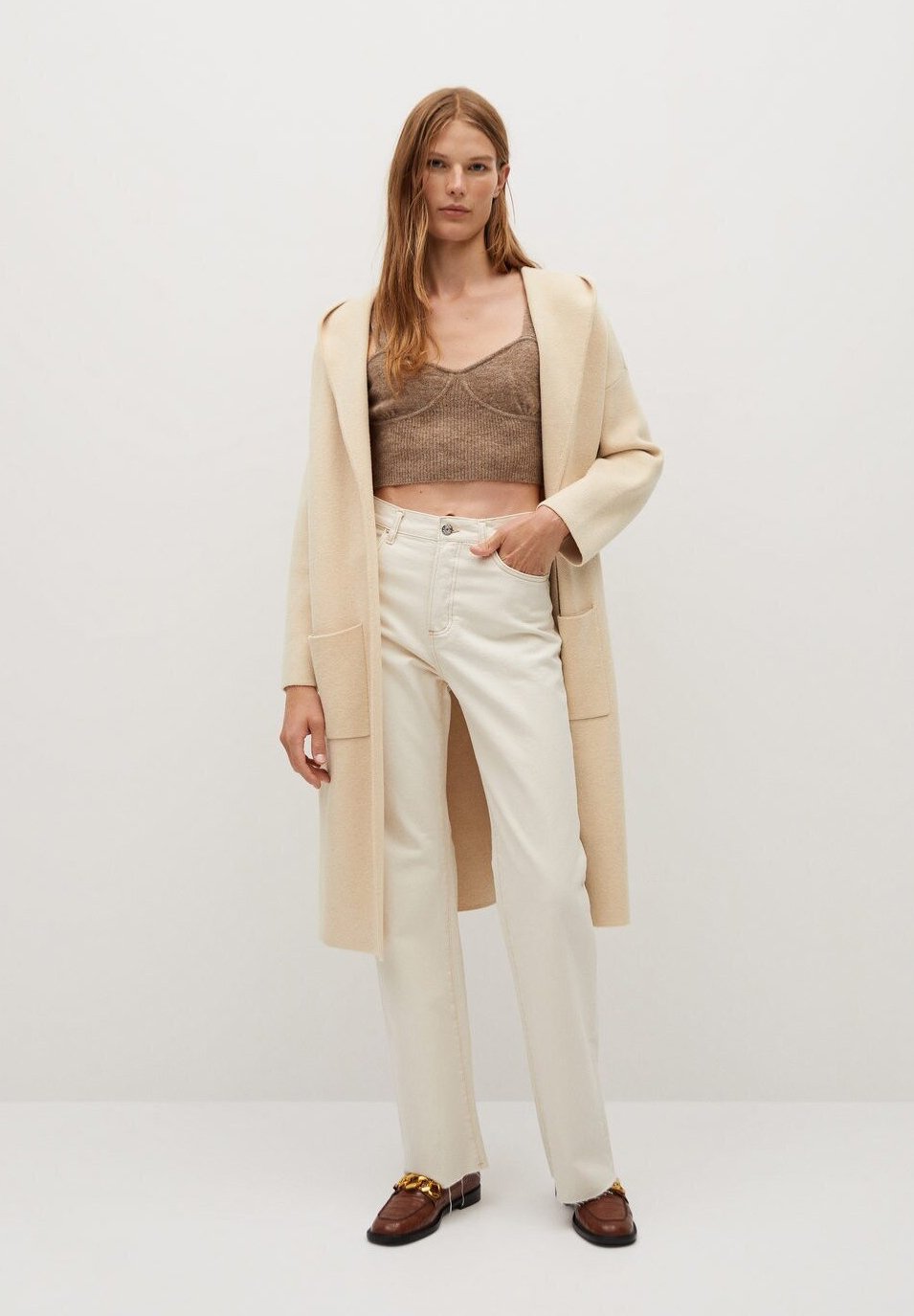 Gilet beige mango Clearance